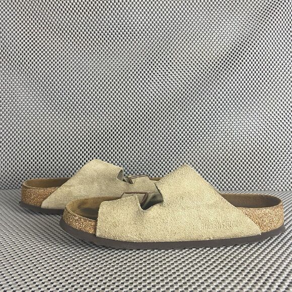 Birkenstock Arizona Sandals 38 L7 M5 Taupe Adjustable Strap Made In Germany - Picture 6 of 11
